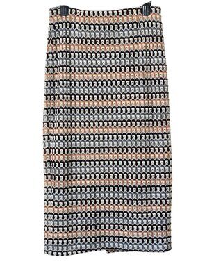 DR2 by Daniel Rainn Crochet Stripe Elastic Waist Midi Skirt Size Large